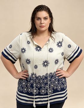 Picture of PLUS SIZE TOP IN VISCOSE WITH FLORAL PRINT